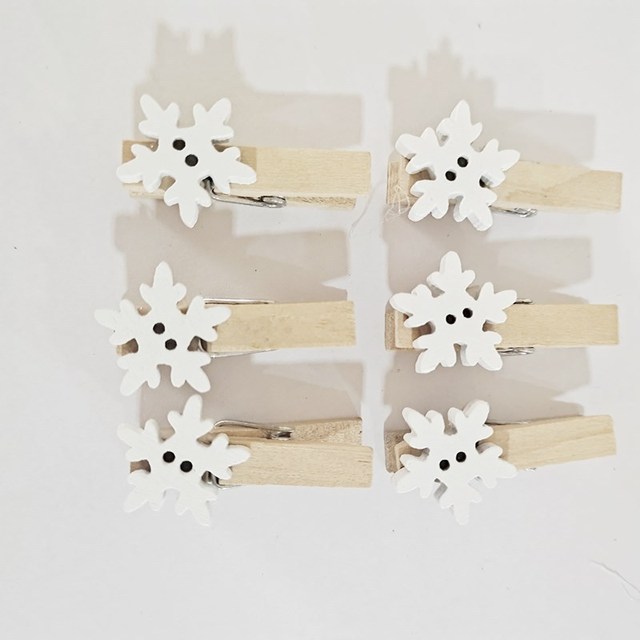 20pcs Christmas Wooden Photo Clips Mini Clothespins 50 Pack Small